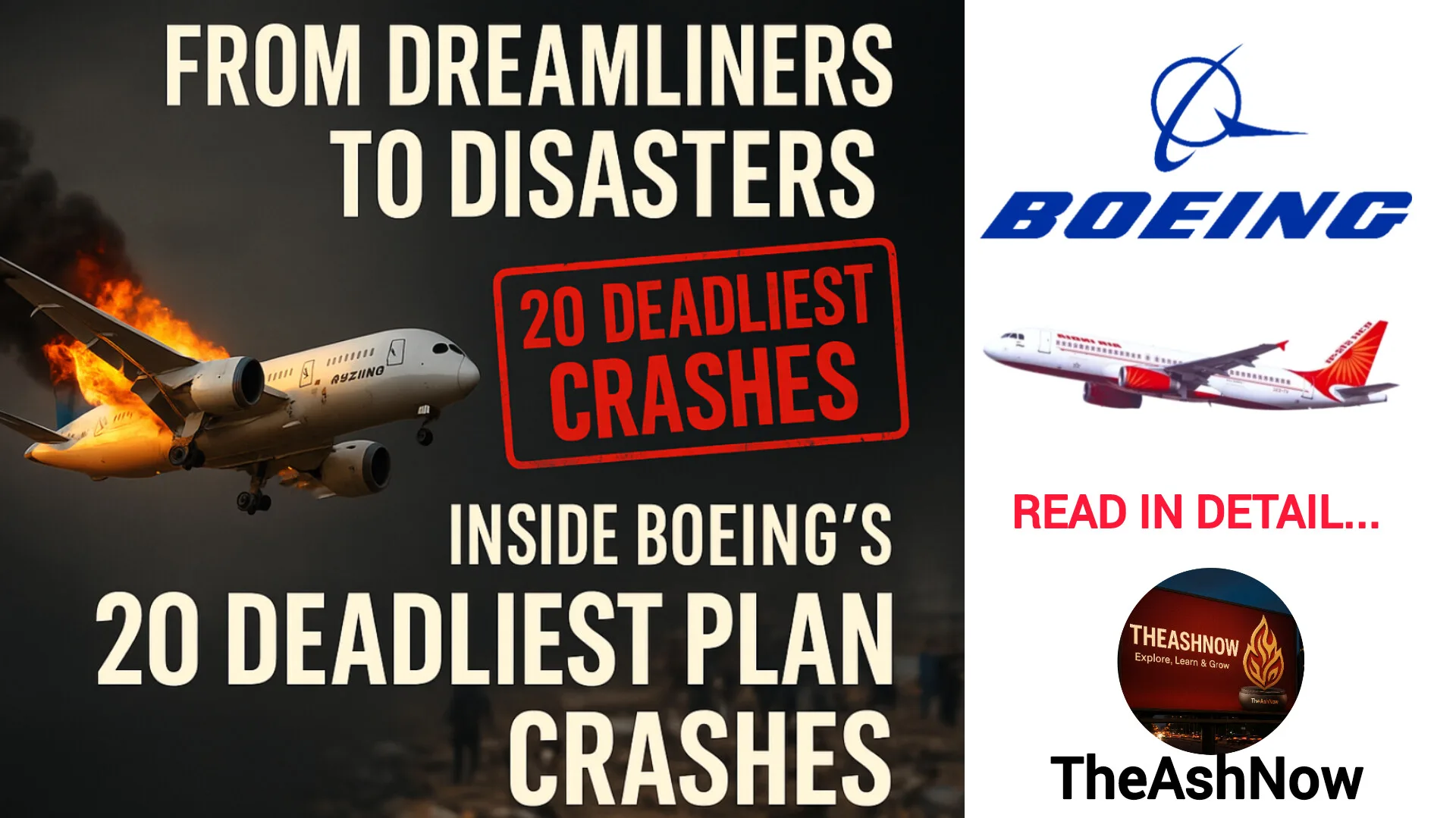 From Dreamliners to Disasters Inside Boeing’s 20 Deadliest Plane Crashes, Airbus (TheAshNow)