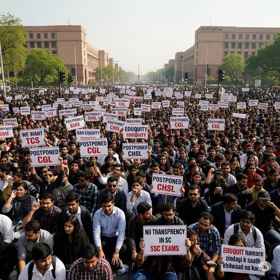 SSC Exam Failures Spark Massive Delhi Protests? #SSCMismanagement, Vendor Controversy, Protestors' Demands