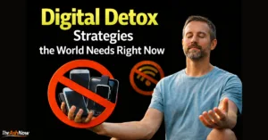 Promoting digital detox strategies visually.