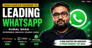 Kunal Shah: How the FreeCharge and CRED Founder Came to Lead WhatsApp Globally Kunal Shah speaking at a public tech event, India. CRED founder Kunal Shah profile image used in company and news coverage. WhatsApp app interface representing privacy-first digital communication. CRED digital platform illustration showing payments and credit management.